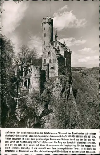 Ansichtskarte Lichtenstein (Württemberg) Schloss Lichtenstein, Brücke 1961