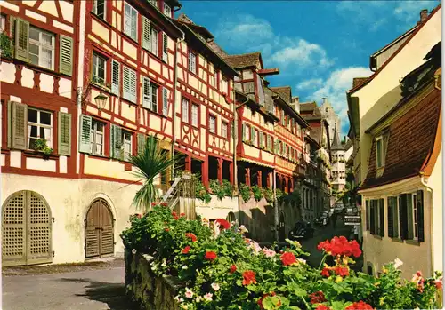 Ansichtskarte Meersburg An der Steige - Geschäfte, VW Käfer 1981