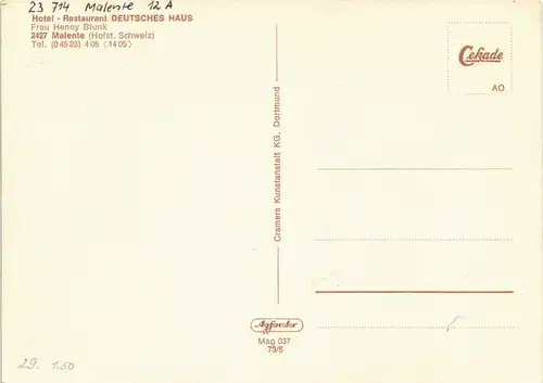 Ansichtskarte Malente Hotel Deutsches Haus MB Kegelbahn 1973