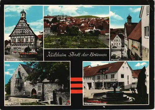 Ansichtskarte Külsheim Stadtansichten: Rathaus Geschäfte 1972