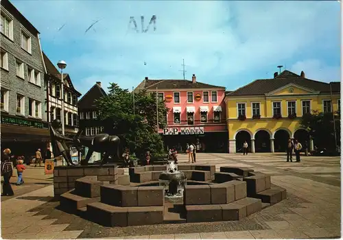 Ansichtskarte Unna Markt, Brunnen Geschäft P+P MODEN 1982