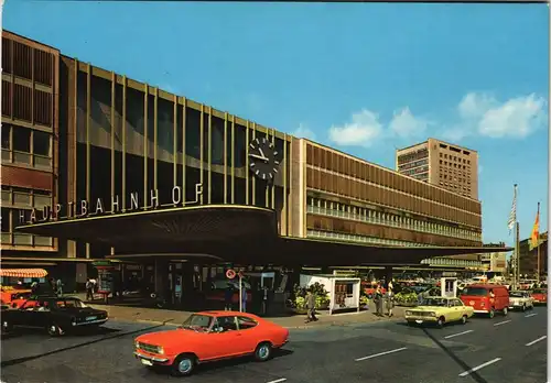 Ansichtskarte München Hauptbahnhof, Autos 1973