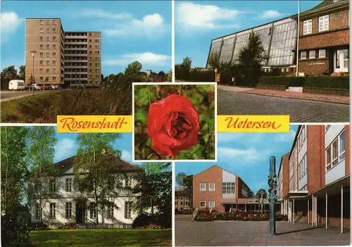 Ansichtskarte Uetersen MN: Halle, Hochhaus, etc 1972