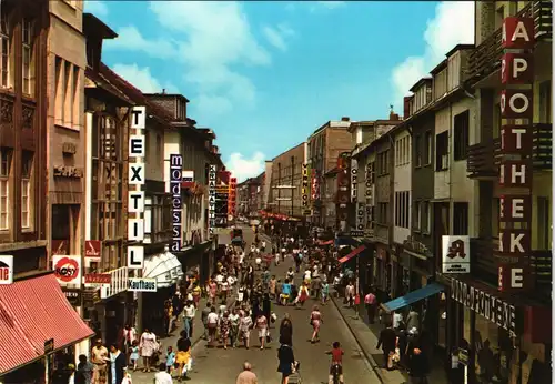 Ansichtskarte Düren Wirtelstraße, Geschäfte 1981