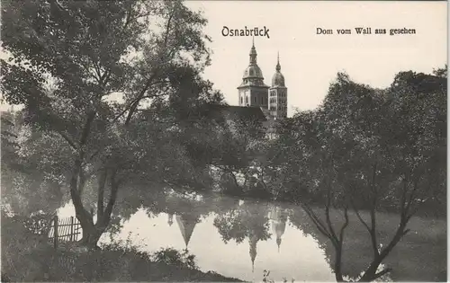 Ansichtskarte Osnabrück Dom vom Wall aus gesehen 1910
