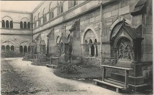 Ansichtskarte Osnabrück Dom St. Peter Partie im inneren Domhof 1910