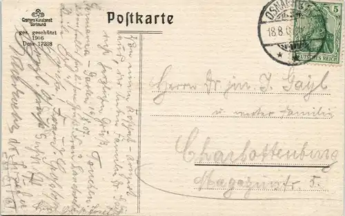 Osnabrück Partie an der Viti-Schanze 1907/1906   gelaufen mit Stempel OSNABRÜCK