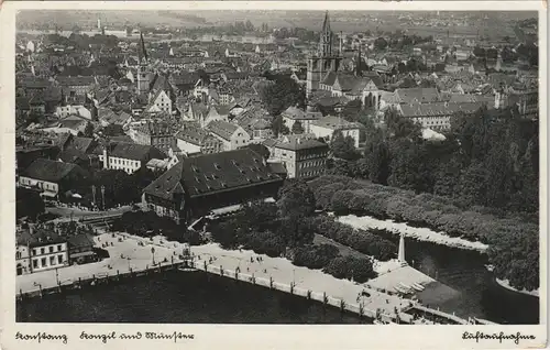 Konstanz Luftbild Stadt Panorama, Orig. Fliegeraufnahme, Luftaufnahme 1936