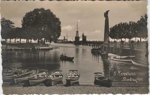 Foto Konstanz Hafen Bootshafen Echtfoto-Ansicht 1925 Privatfoto