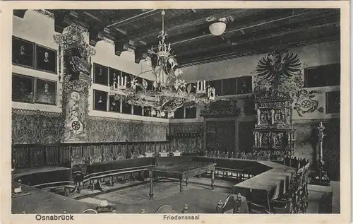 Ansichtskarte Osnabrück Rathaus Innenansicht mit Friedenssaal 1910
