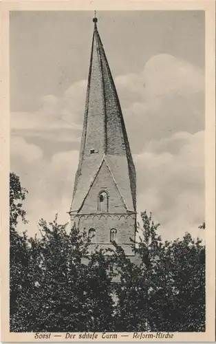 Ansichtskarte Soest Reform-Kirche (Schiefer Turm) 1920