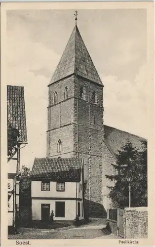 Ansichtskarte Soest Straßen Partie, kleines Wohnhaus a.d. Pauli-Kirche 1910