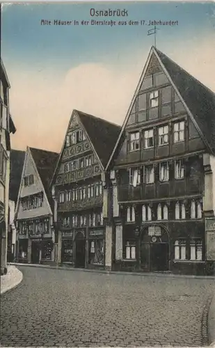 Osnabrück Alte Häuser in der Bierstraße aus dem 17. Jahrhundert 1910