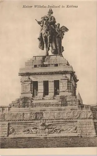 Koblenz Deutsches Eck Kaiser Wilhelm-Denkmal Reiter Standbild 1920