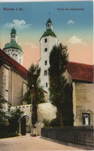 Ansichtskarte Wurzen Kirche. Amtsgericht 1914