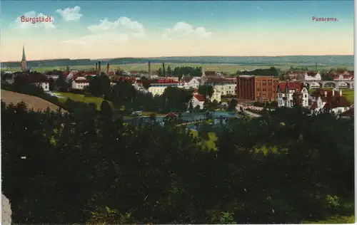 Ansichtskarte Burgstädt Blick auf die Stadt Fabriken 1913