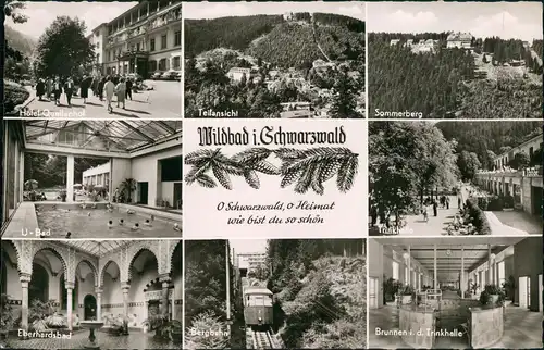 Ansichtskarte Bad Wildbad MB: Hotel, Kuranlagen 1962