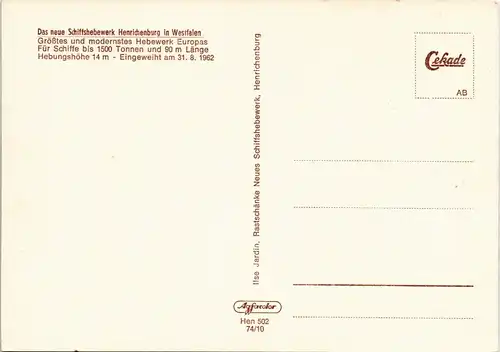 Ansichtskarte Henrichenburg-Castrop-Rauxel Schiffshebewerk, Fahnen 1974