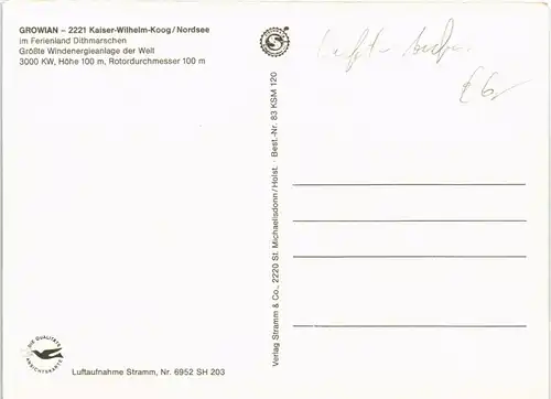 Kaiser-Wilhelm-Koog (LK Dithmarschen) GROWIAN 2221 - bau Windrad 1982