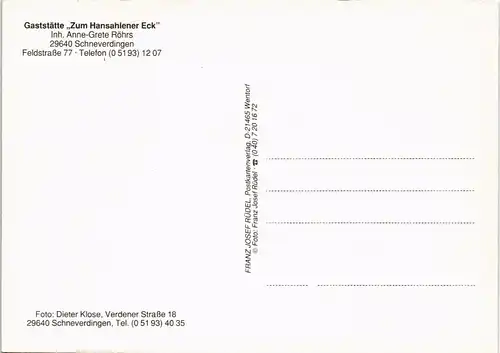Ansichtskarte Schneverdingen Gaststätte zum Hansahlner Eck 1972