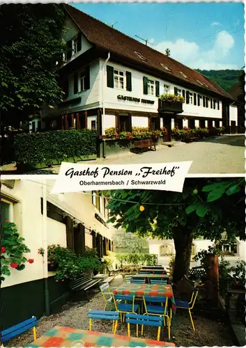 Ansichtskarte Oberharmersbach 2 Bild Gasthof Pension Freihof 1963