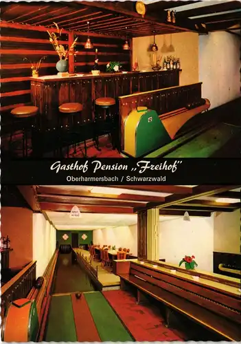 Ansichtskarte Oberharmersbach Gasthof Pension Freihof - Bar - Innen 1978
