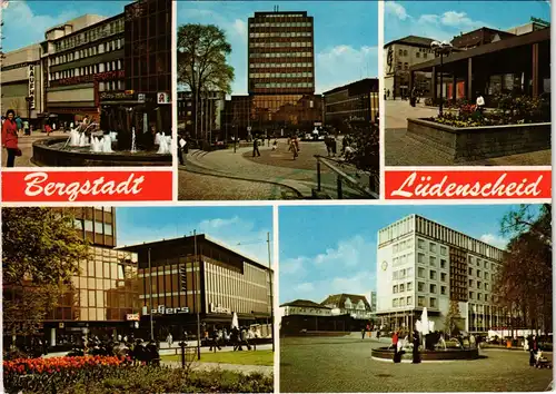 Ansichtskarte Lüdenscheid Fußgängerzone, Hochhäuser 1986