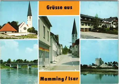 Ansichtskarte Mamming (Dingolfing-Landau) Kirche, Straße, Fabrik 1989