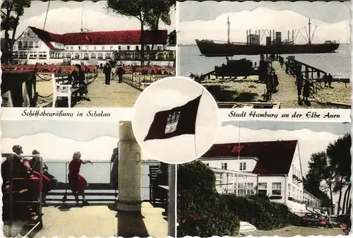 Ansichtskarte Wedel MB: Schulau, Schiff,Anlagen 1959