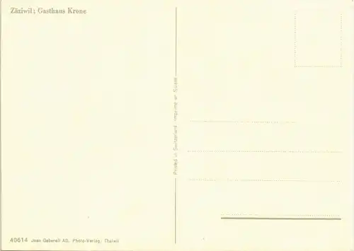 Ansichtskarte Zäziwill Gasthaus Krone 1952