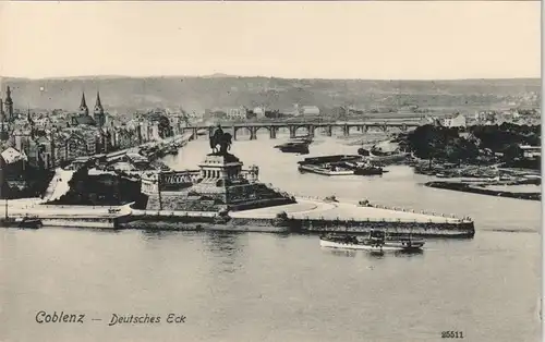 Ansichtskarte Bad Ems Deutsches Eck Mosel Mündung in Fluss Rhein 1908