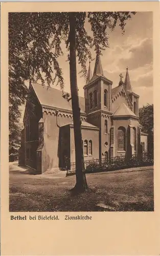 Ansichtskarte Bethel-Bielefeld Kirche Partie an der Zionskirche (Church) 1920