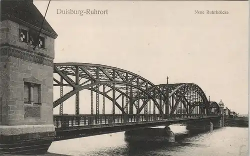 Ruhrort-Duisburg Stadtteilansicht Blick auf die neue Ruhr-Brücke 1910