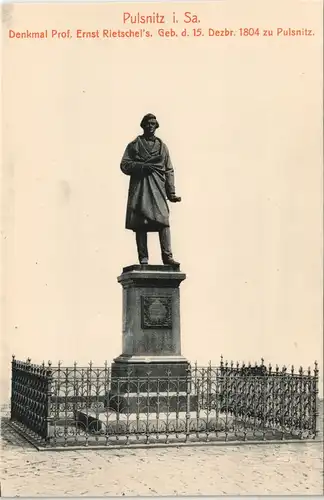 Pulsnitz Połčnica Denkmal Prof. Ernst Rietschel's. Geb. d. 15. Dezbr. 1804 1913