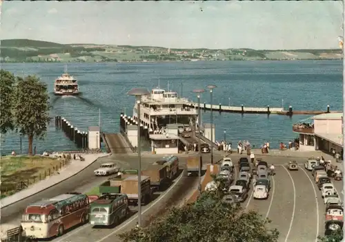 Staad-Konstanz Hafen Landeplatz der Autofähre Fährschiffe (LINZGAU) 1965