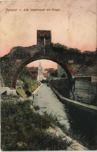 Ansichtskarte Speyer Alte Stadtmauer am Riegel - Durchblick 1913