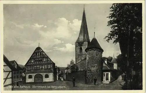 Ansichtskarte Dörrenbach Stadtpartie am Rathaus 1931