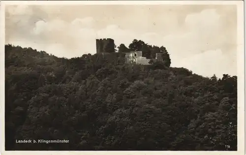 Ansichtskarte Klingenmünster Burg Landeck (Pfalz), Burgstempel 1931