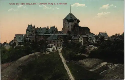 Burg an der Wupper-Solingen Schloss Burg ad Wupper  Land color AK 1910
