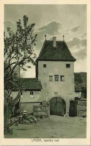 Ansichtskarte Lauda Oberes Tor Lauda-Königshofen 1910