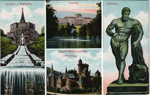 Bad Wilhelmshöhe-Kassel Cassel Mehrbildkarte - Wilhelmshöhe ua Löwenburg 1922 #