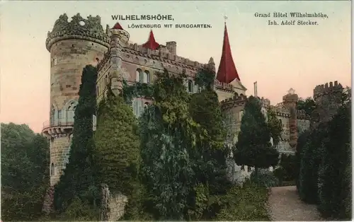 Bad Wilhelmshöhe-Kassel Cassel Löwenburg  Grand Hotel, Inh. Adolf Stecker. 1910
