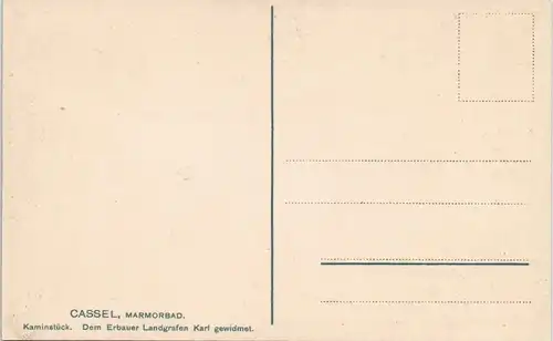 Kassel Cassel Relief MARMORBAD Kaminstück Erbauer Landgrafen Karl gewidmet 1910