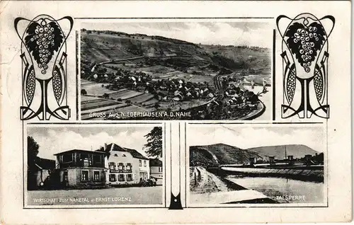 Niederhausen Wirtschaft, Totale, Talsperre Jugendstilornament 1929