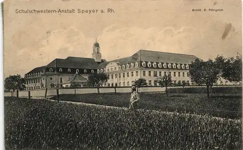 Ansichtskarte Speyer Schulschwestern-Anstalt 1913