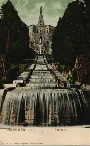 Bad Wilhelmshöhe-Kassel Cassel Herkules und Kaskaden, Wasserfall Waterfall 1906