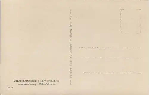 Bad Wilhelmshöhe-Kassel Cassel Damenwohnung Schlafzimmer Löwenburg  1920