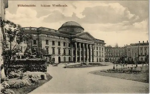 Bad Wilhelmshöhe-Kassel Cassel Schloss Wilhelmshöhe (Castle) Westfacade 1910
