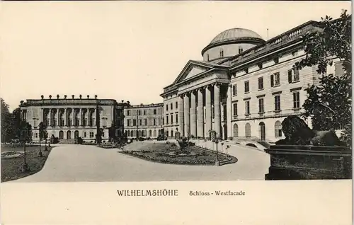 Bad Wilhelmshöhe-Kassel Cassel Schloss Wilhelmshöhe Westfacade Castle 1905