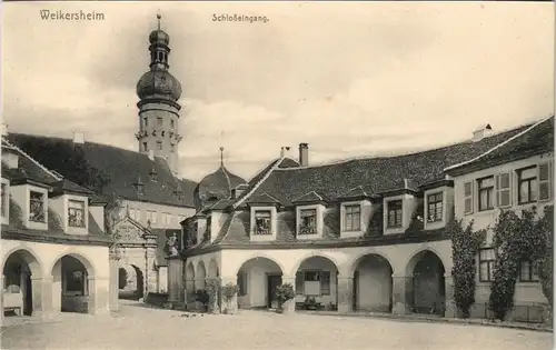 Ansichtskarte Weikersheim Schloss (Castle) Schloss-Eingang, Schlosshof 1910